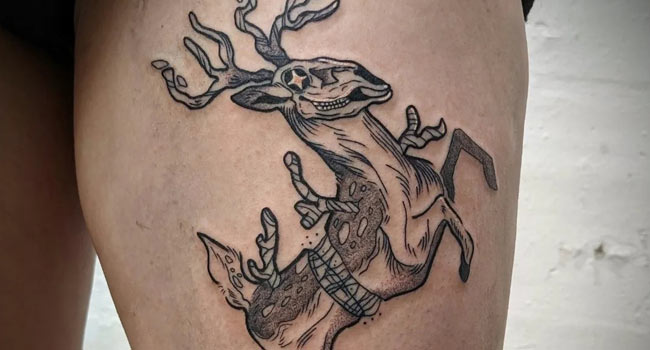 Spooky Deer tattoo